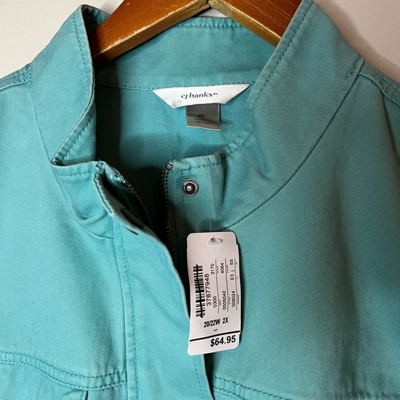 CJ Banks NEW Snap Button Full Zip Cotton Jacket Sz 2X - Picture 5 of 5